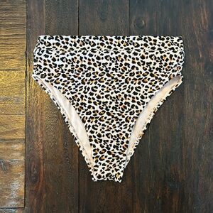 Xhilaration High Waist High Leg Cut Leopard Print Bikini Bottoms